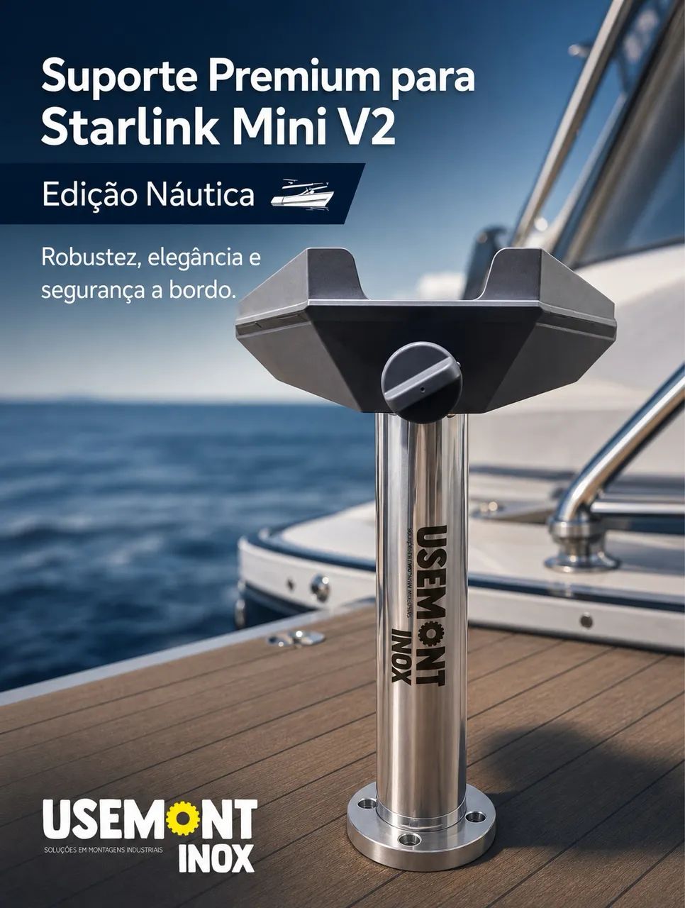 Suporte Náutico Starlink Mini Inox - Foto 3