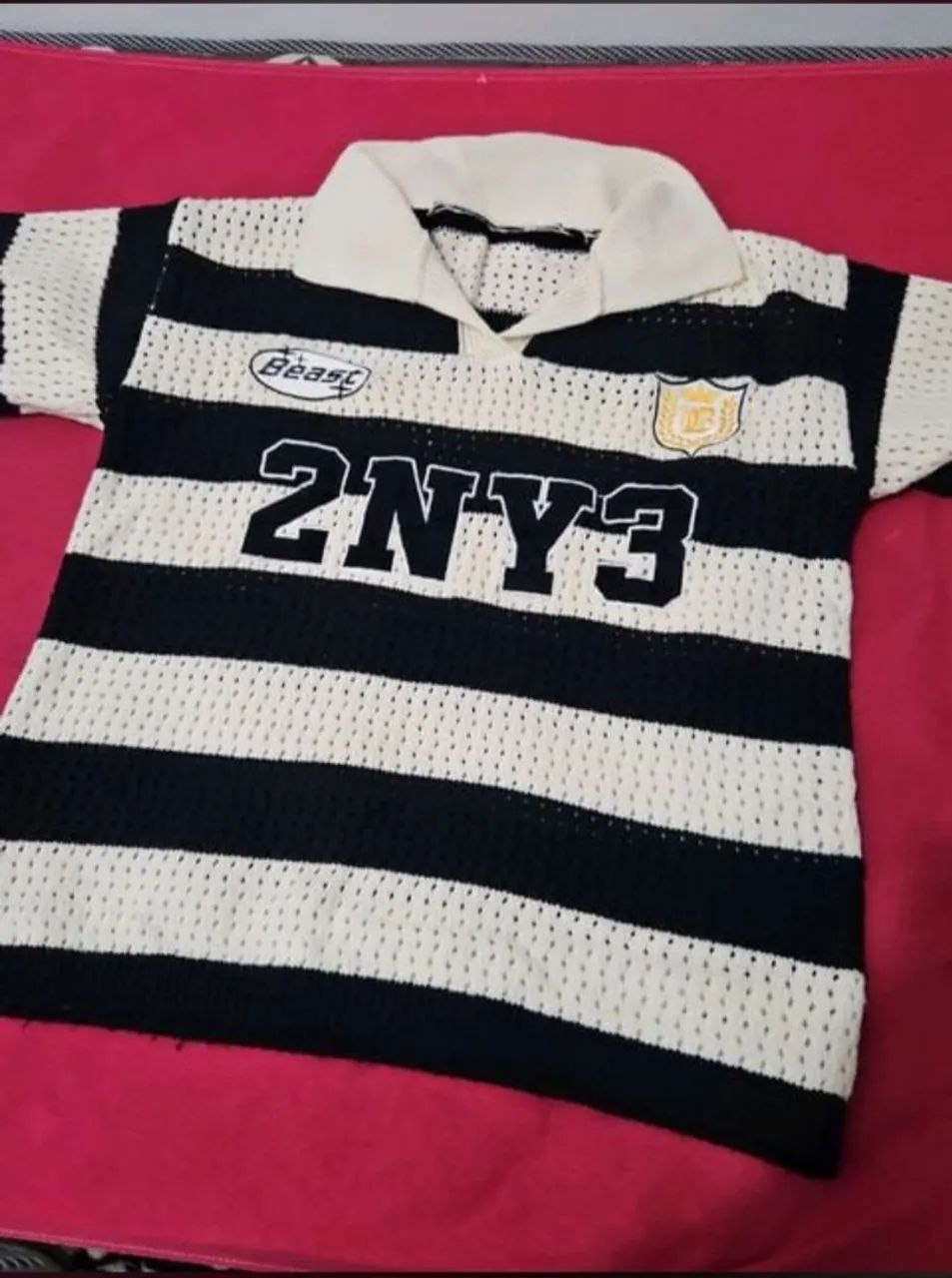 camisa polo romwe crochê listrada m