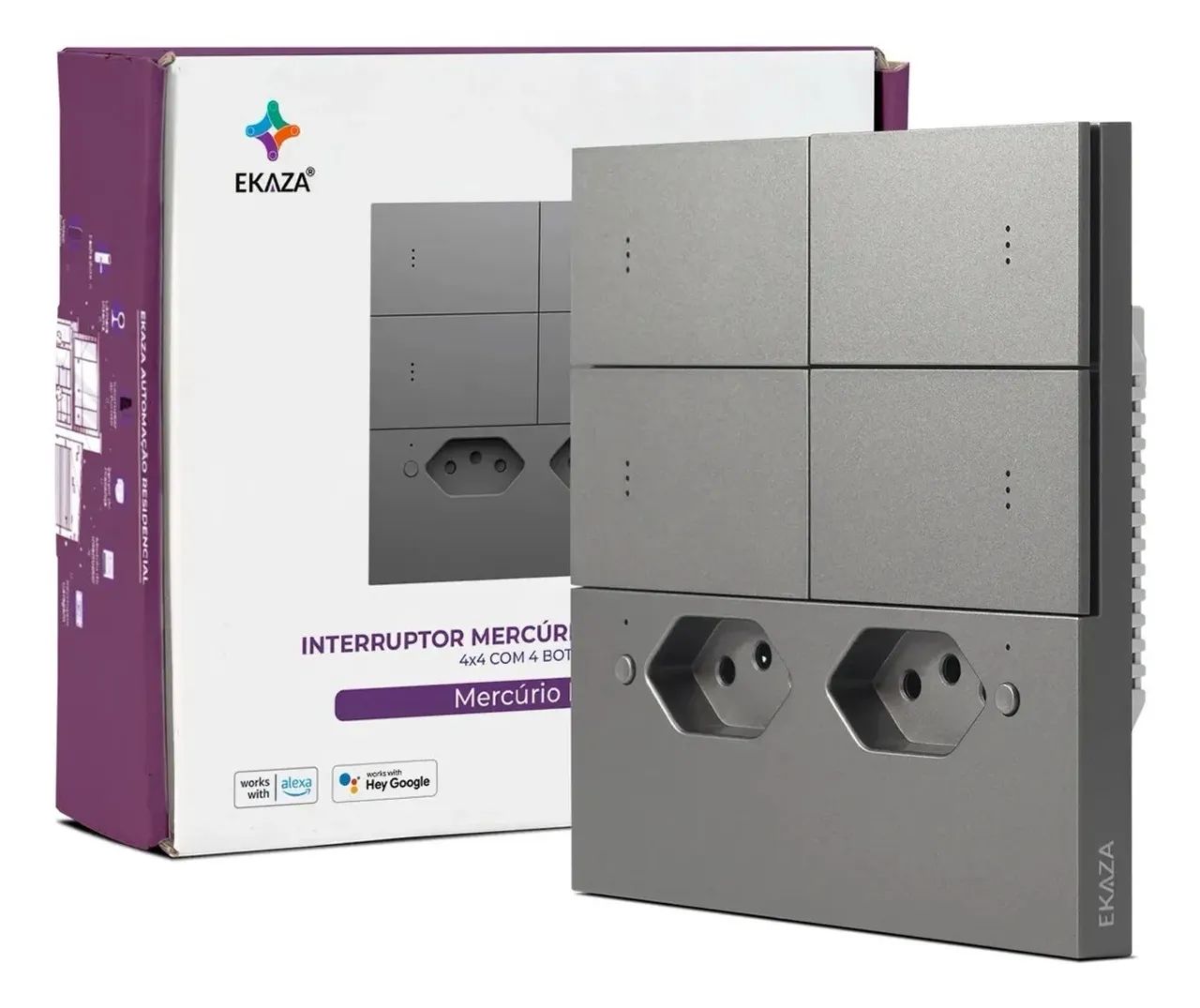 Interruptor inteligente Ekaza 4x4 zigbee 