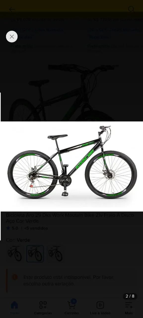 Bicicleta Aro 29 Freio A Disco Aço Cor preto é Verde - Foto 2