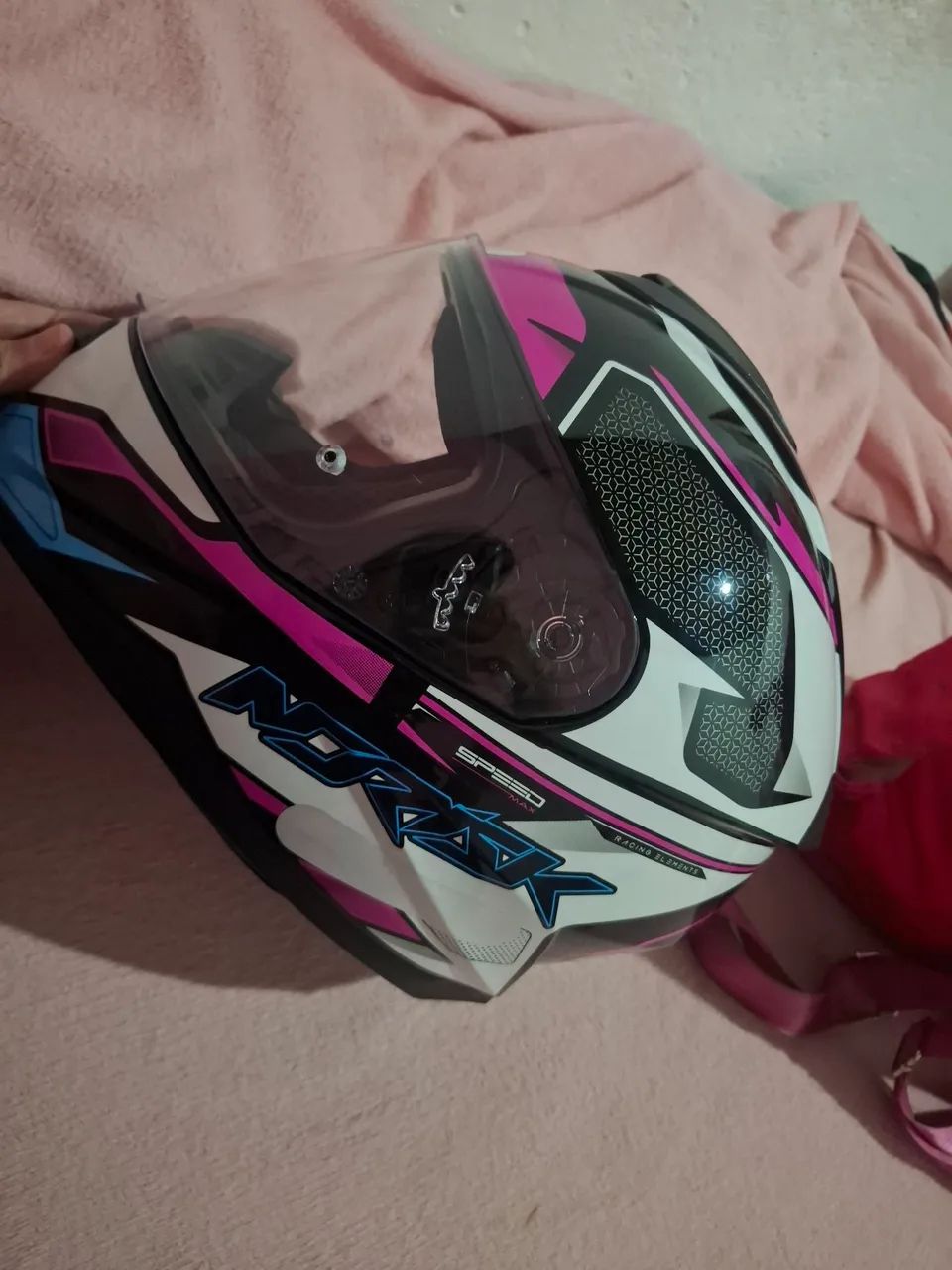  capacete Norisk Razor Speedmax Branco/rosa - Foto 2