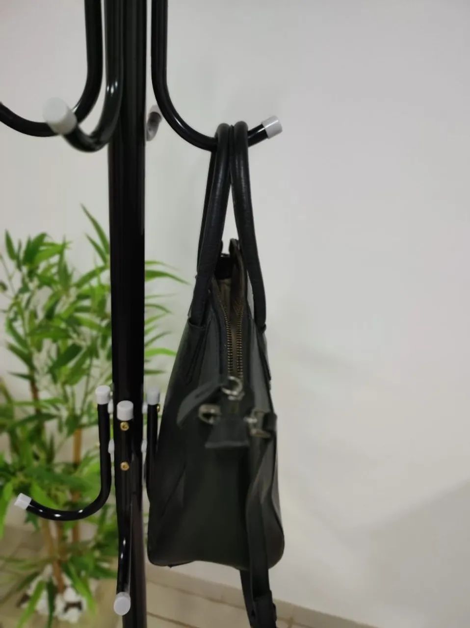 bolsa mr cat couro legítimo preta  - Foto 4