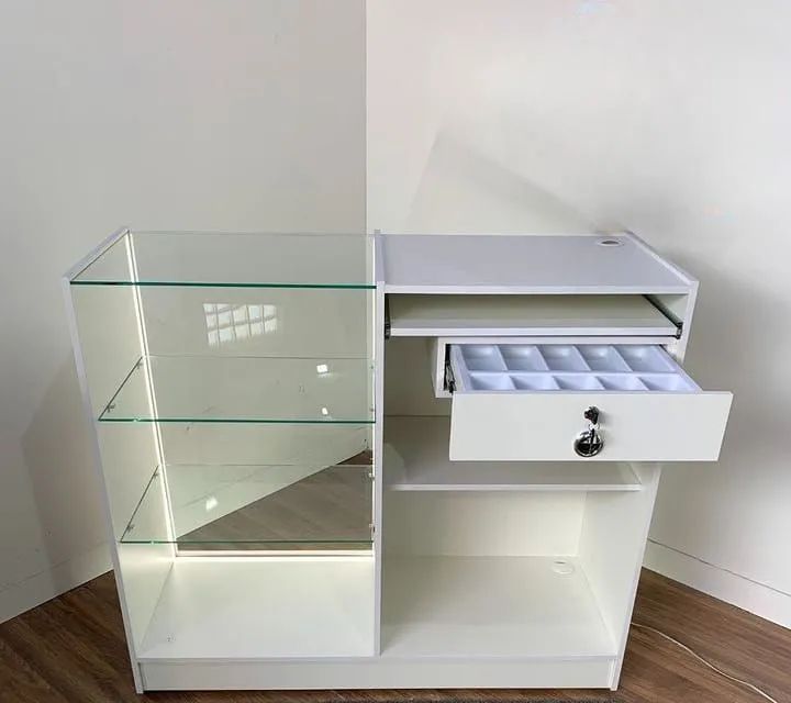 Balcão De Atendimento Com Vidro L 1.00 M