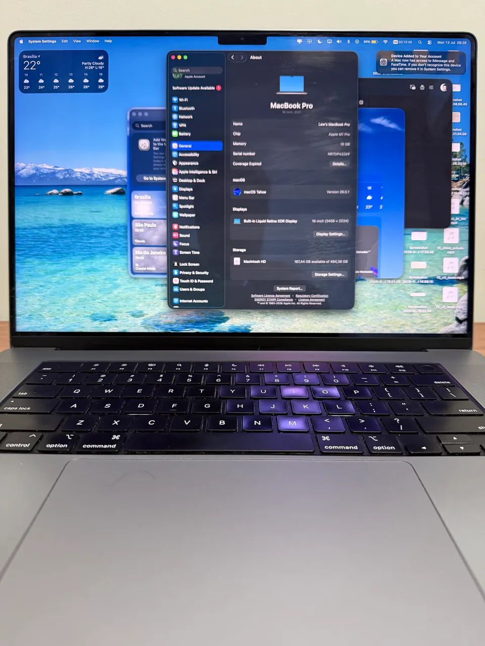 Macbook Pro 16pol 16gb Ram 512 ssd M1 Pro 2021 + Caixa - Notebooks