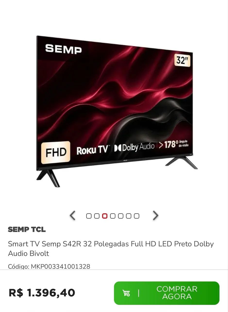 Vendo TV Smart SEMP 32 polegadas 