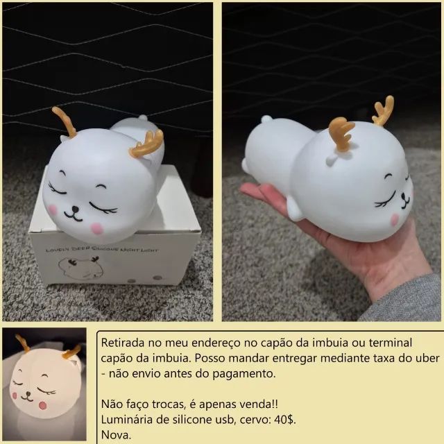 Luminária de silicone cervo nova