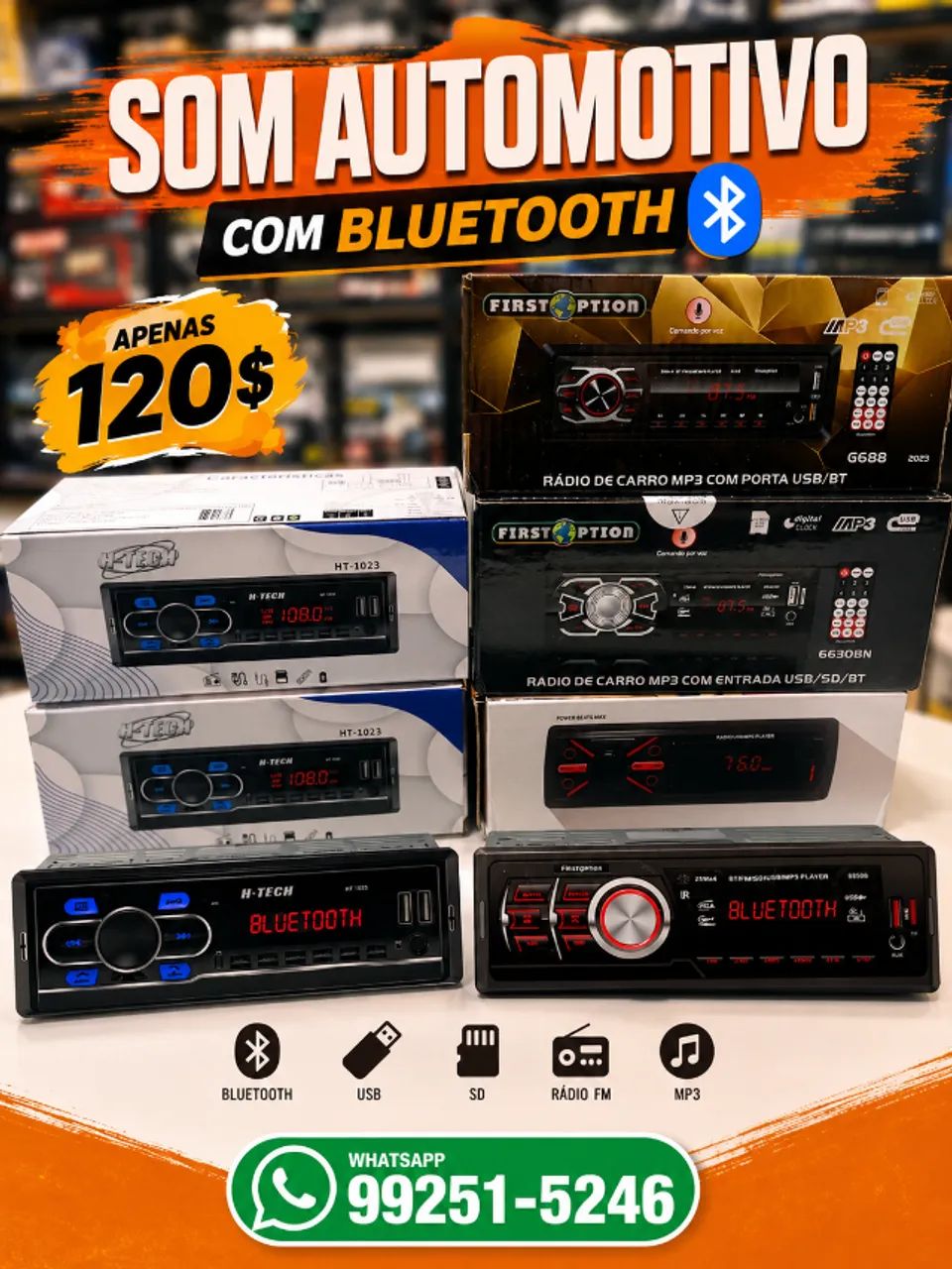 Aparelho de som automotivo com bluetooth a pronta entrega ! - Foto 3