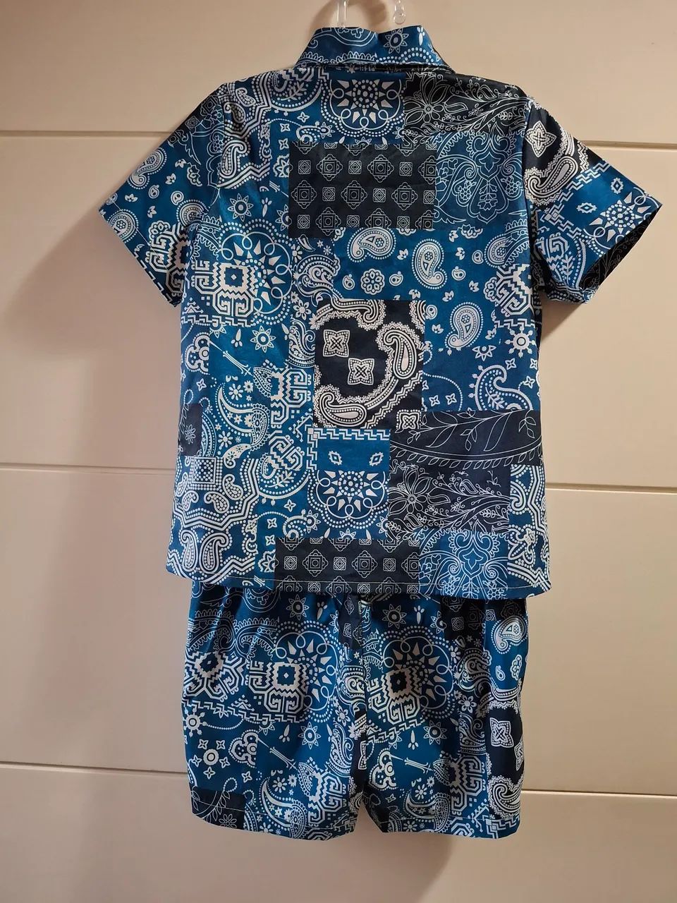 Conjunto Infantil Camisa E Short Estampado Azul - Foto 3