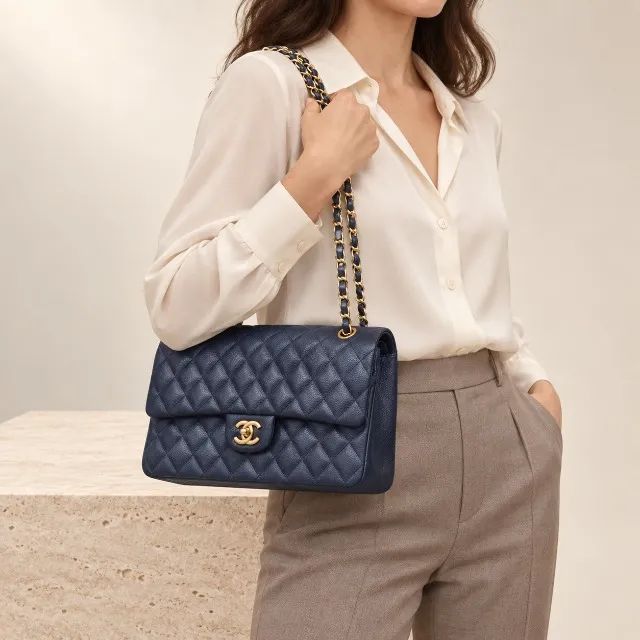 Bolsa Chanel azul em couro  - Foto 4