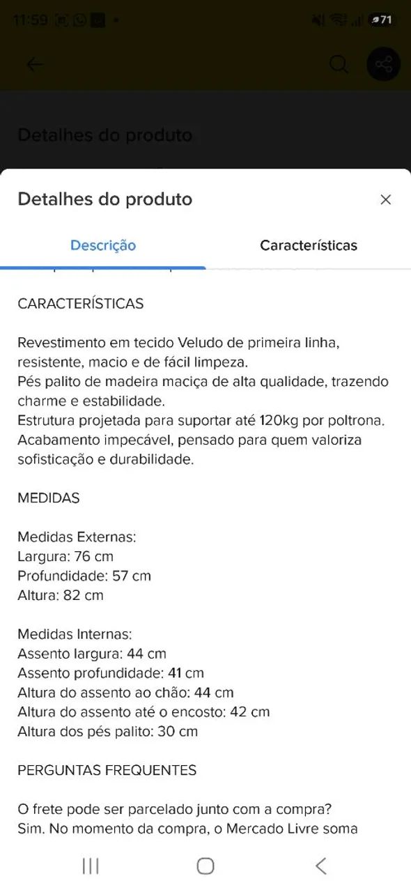 Kit 2 Cadeiras Para Mesa De Jantar Resistente Confortável - Foto 5