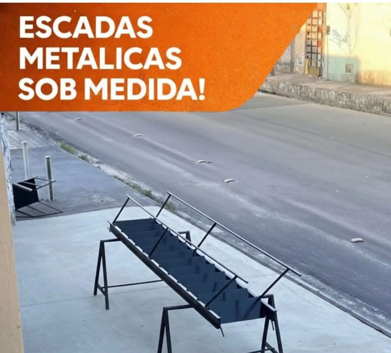 Escadas de ferro reta