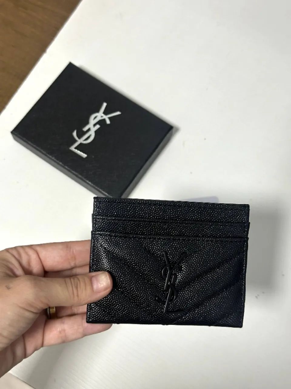 porta cartão ysl preto croco  - Foto 2