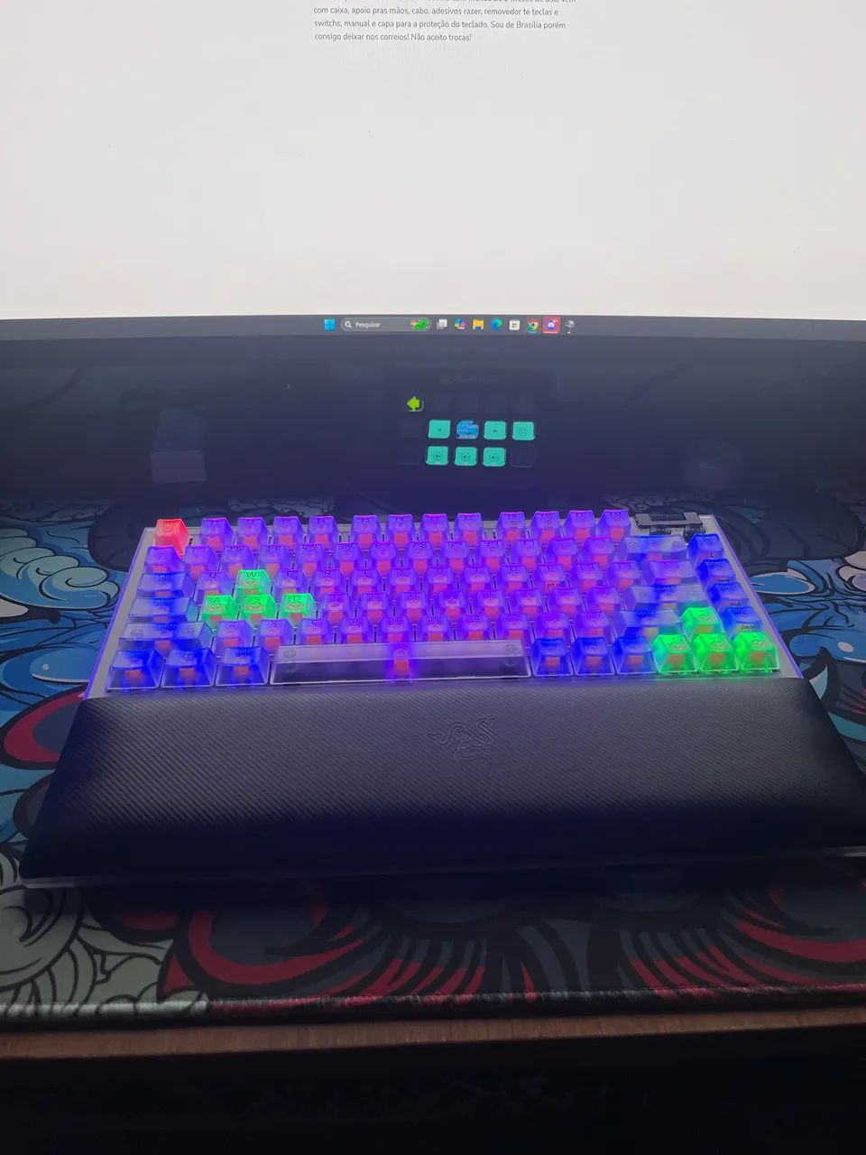 Teclado Razer Blackwidow V5 75% Phantom White Edittion - Foto 2