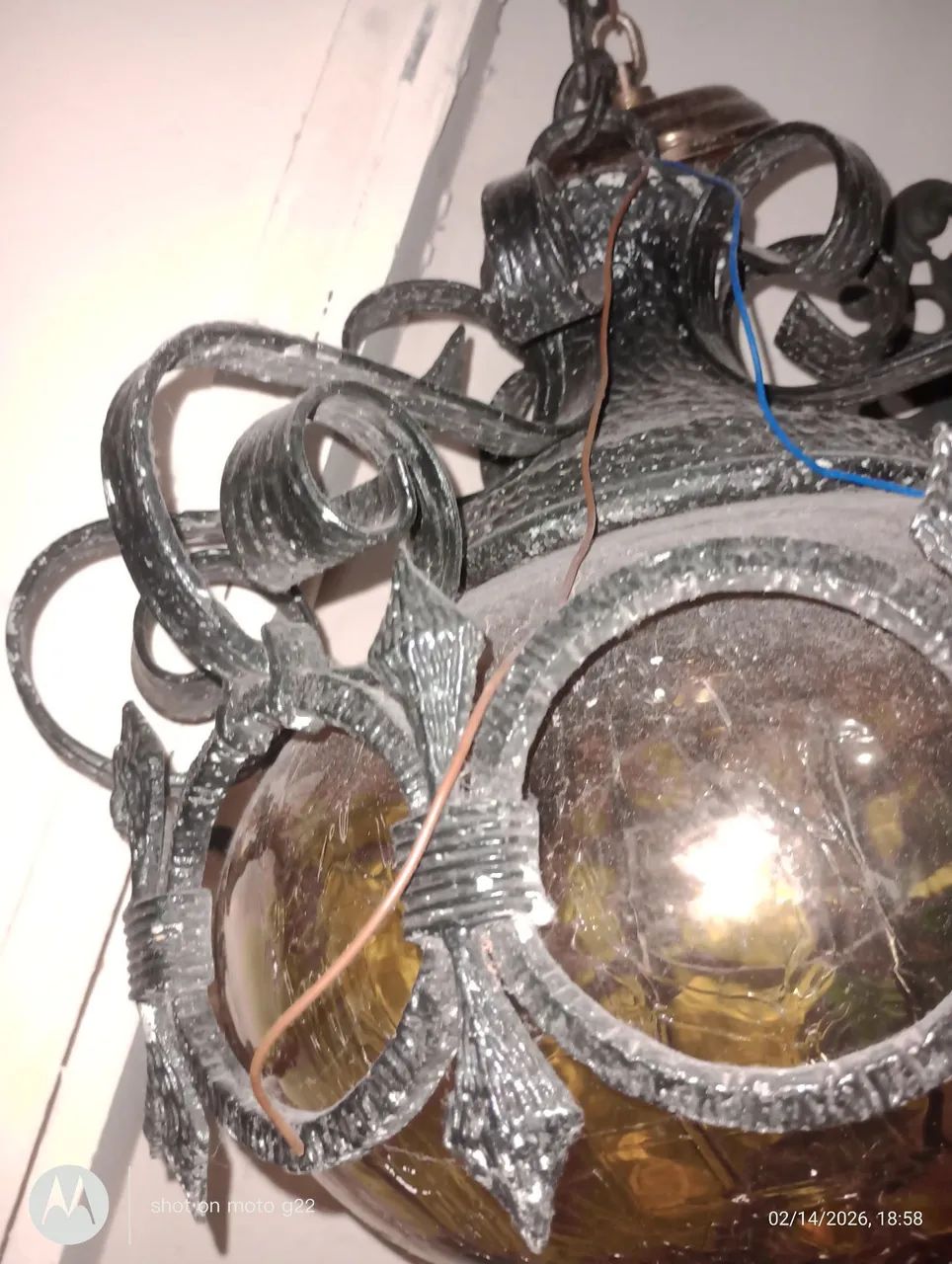 Lustre de alumínio antigo. - Foto 5