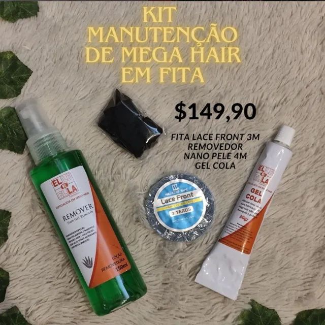 fita mega hair, manutenção, micro link, cola de lace e queratina - Foto 3