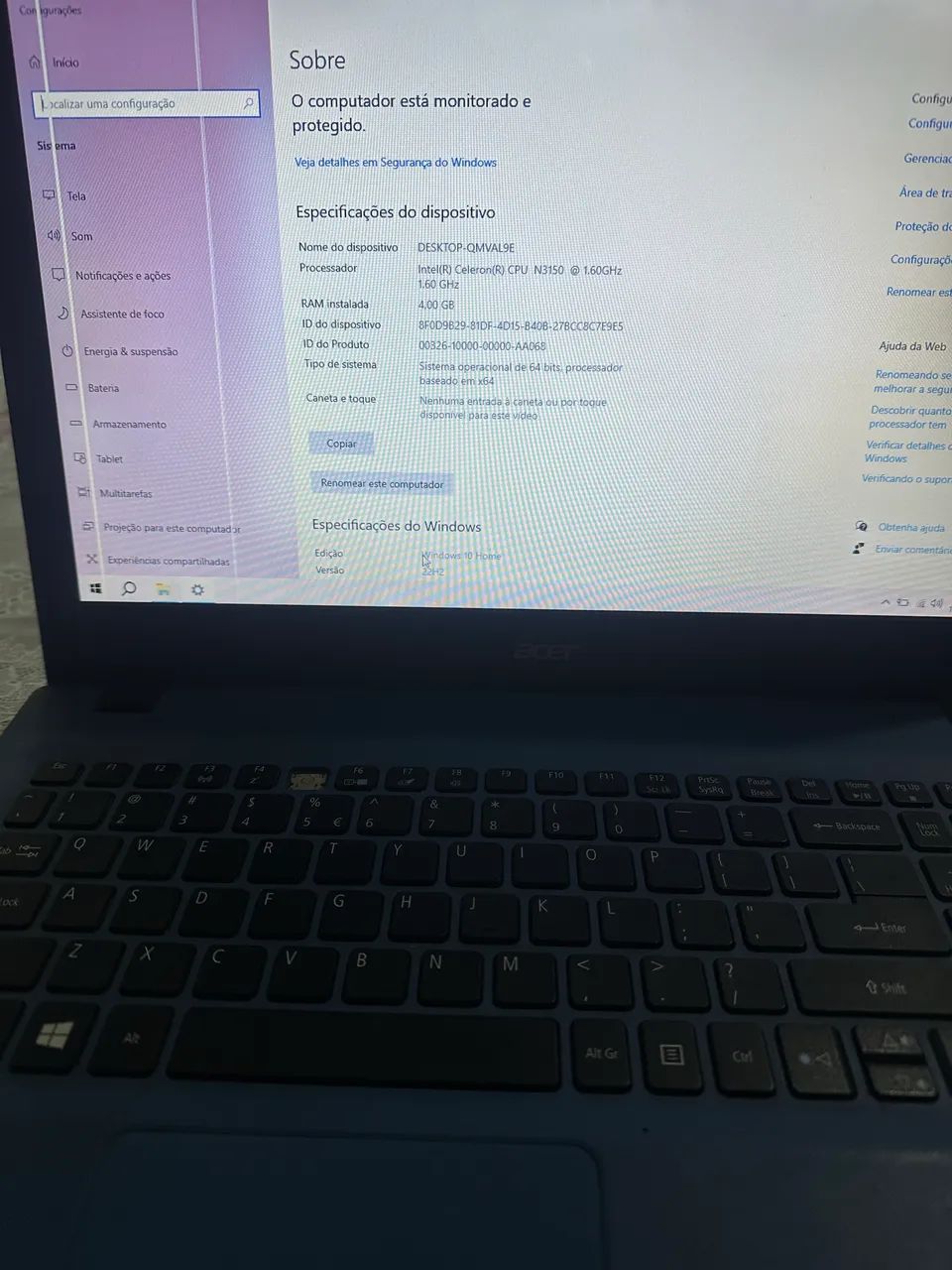 Notebook Acer Barato / Funciona na Tomada / HD 500 - Aceito troca / proposta - Foto 6