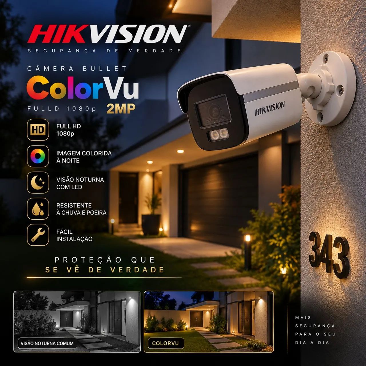 Câmera Hikvision ColorVu 2MP