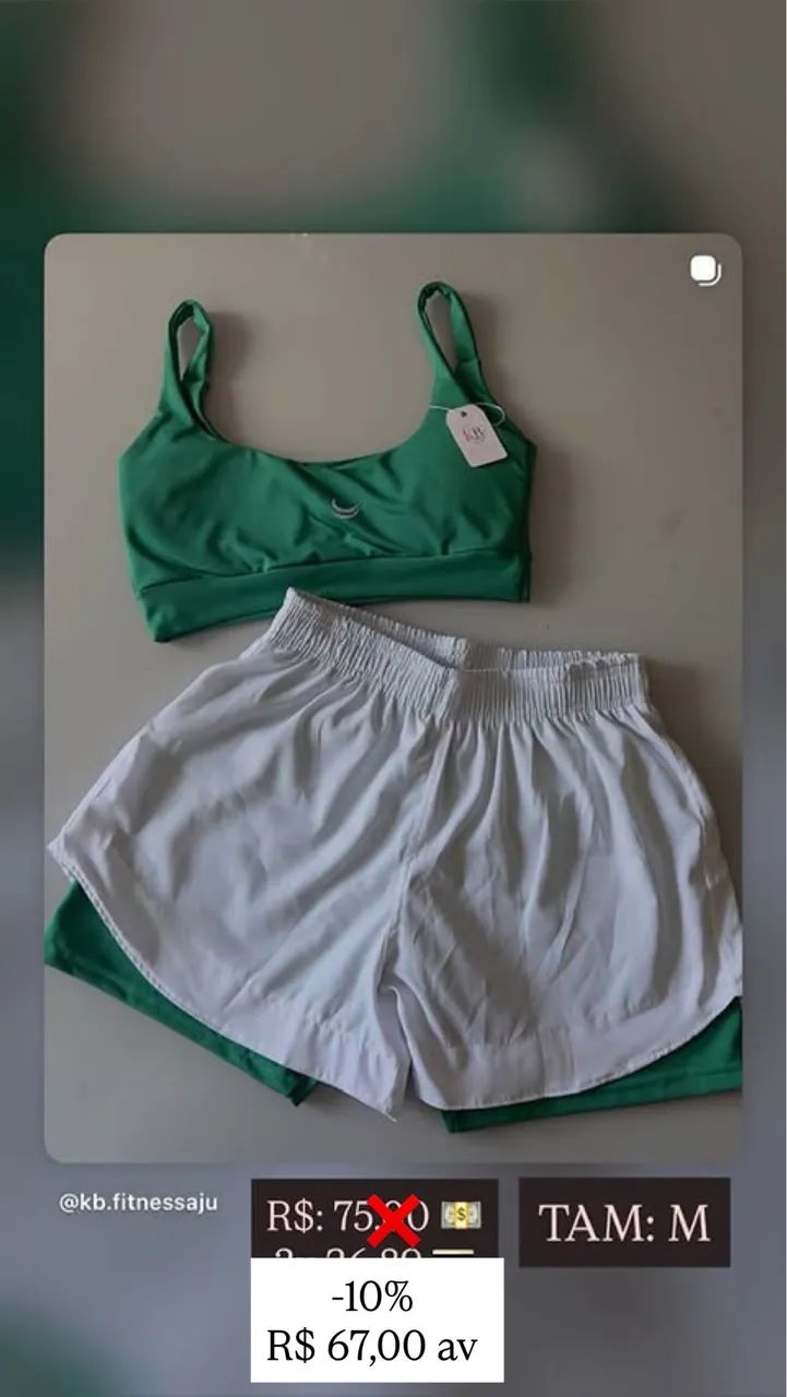 Conjunto de short duplo com top 