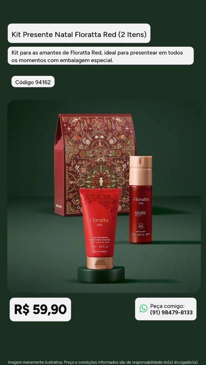 KIt Floratta red de natal do Boticário 