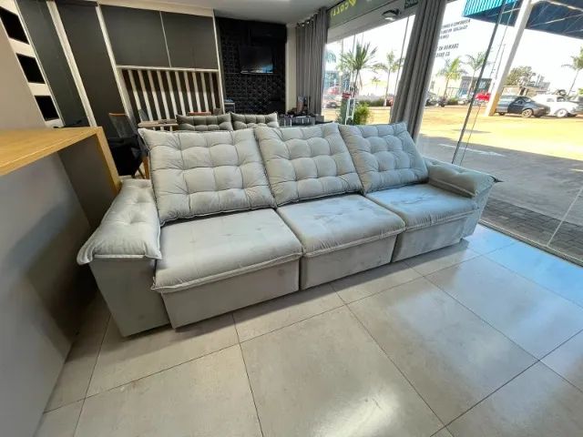 Sofá Retrátil e Reclinável 2,90 m - Novo - 3 Lugares