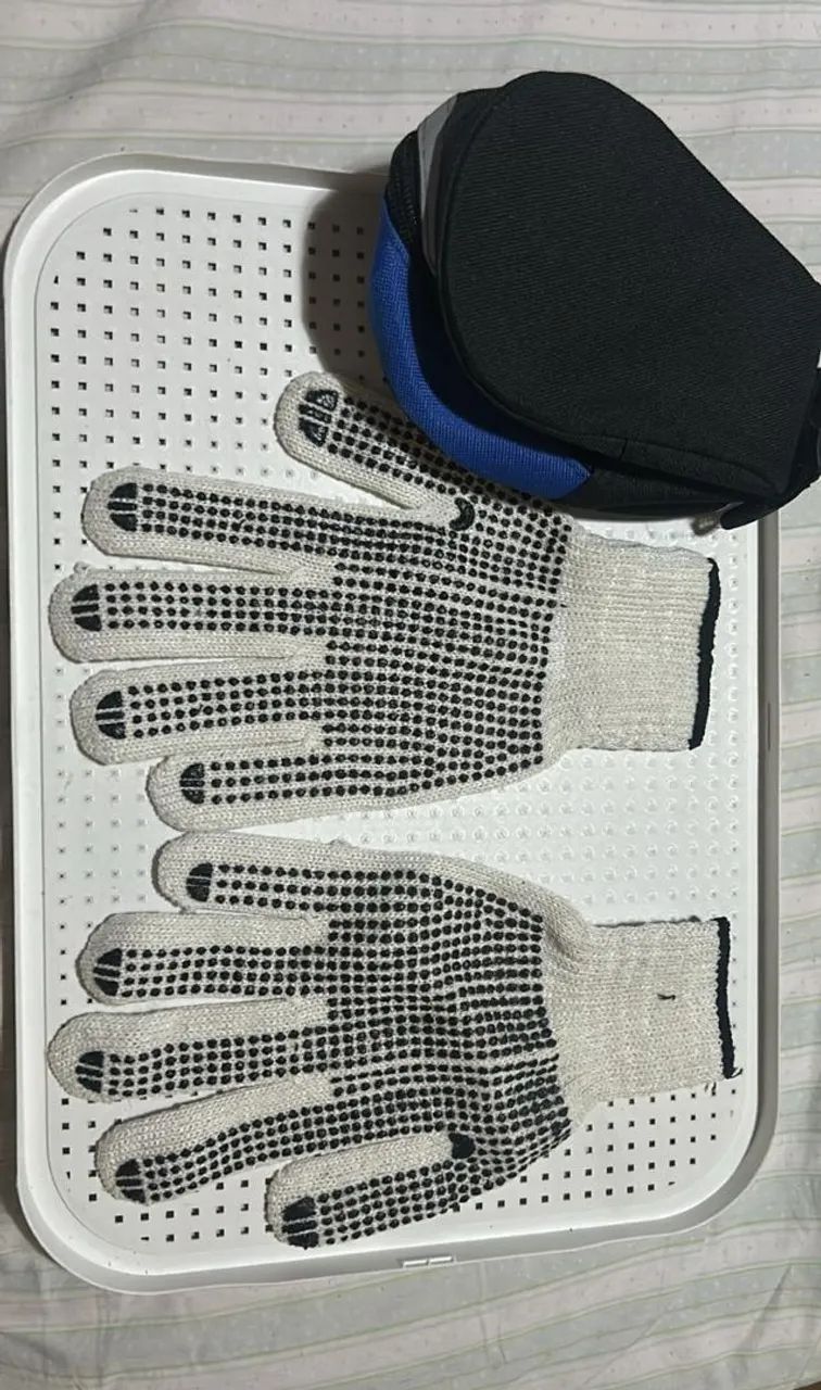Kit luva e bolsa selim para bike 