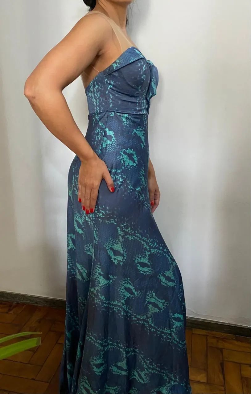 Vestido Fleche D?or Azul Estampado - Foto 2