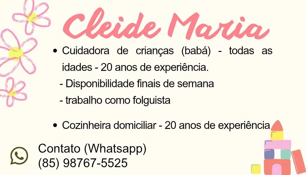 Babá com 20 anos de experiência!