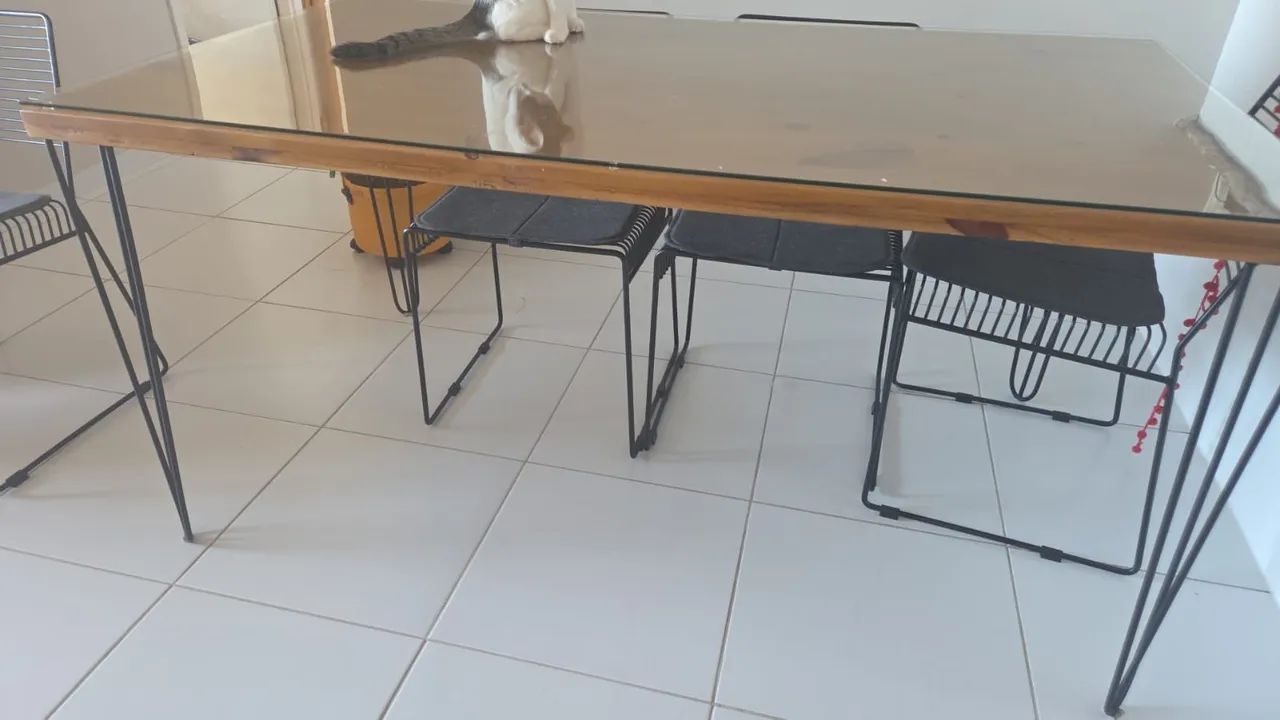 Mesa de jantar estilo industrial + cadeiras | vendo junto ou separado - Foto 4