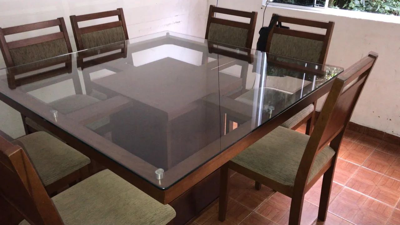 Mesa de vidro de 8 lugares  - Foto 3