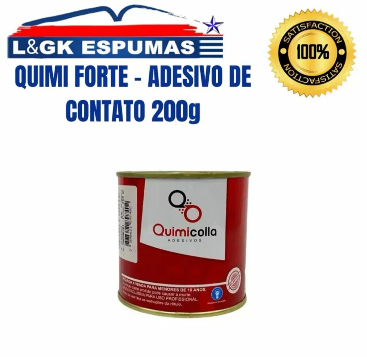 Cola Adesiva de Contato - QUIMI FORT. 200g, para artesanato, sapateiro, manutenção, etc