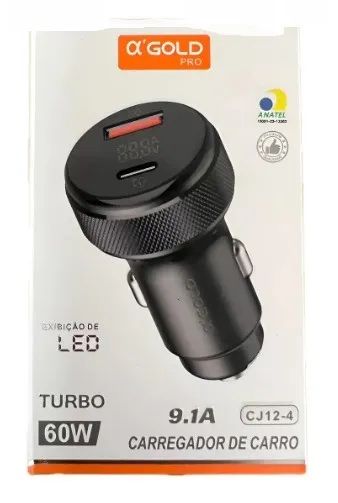 Carregador celular veicular Gold CJ12-4 LED 9.1A PD+QC4.0 - Foto 2