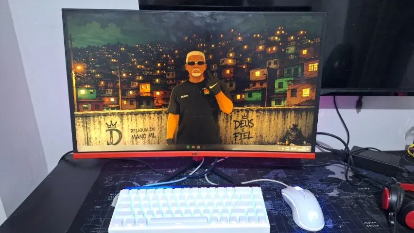 Monitor Gamer HQ 165hz 24 Polegadas Curvo com RGB.