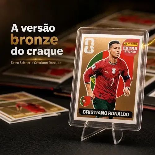 Figurinha da Copa 2026 - Cristiano Ronaldo Extra Sticker Bronze - Foto 4