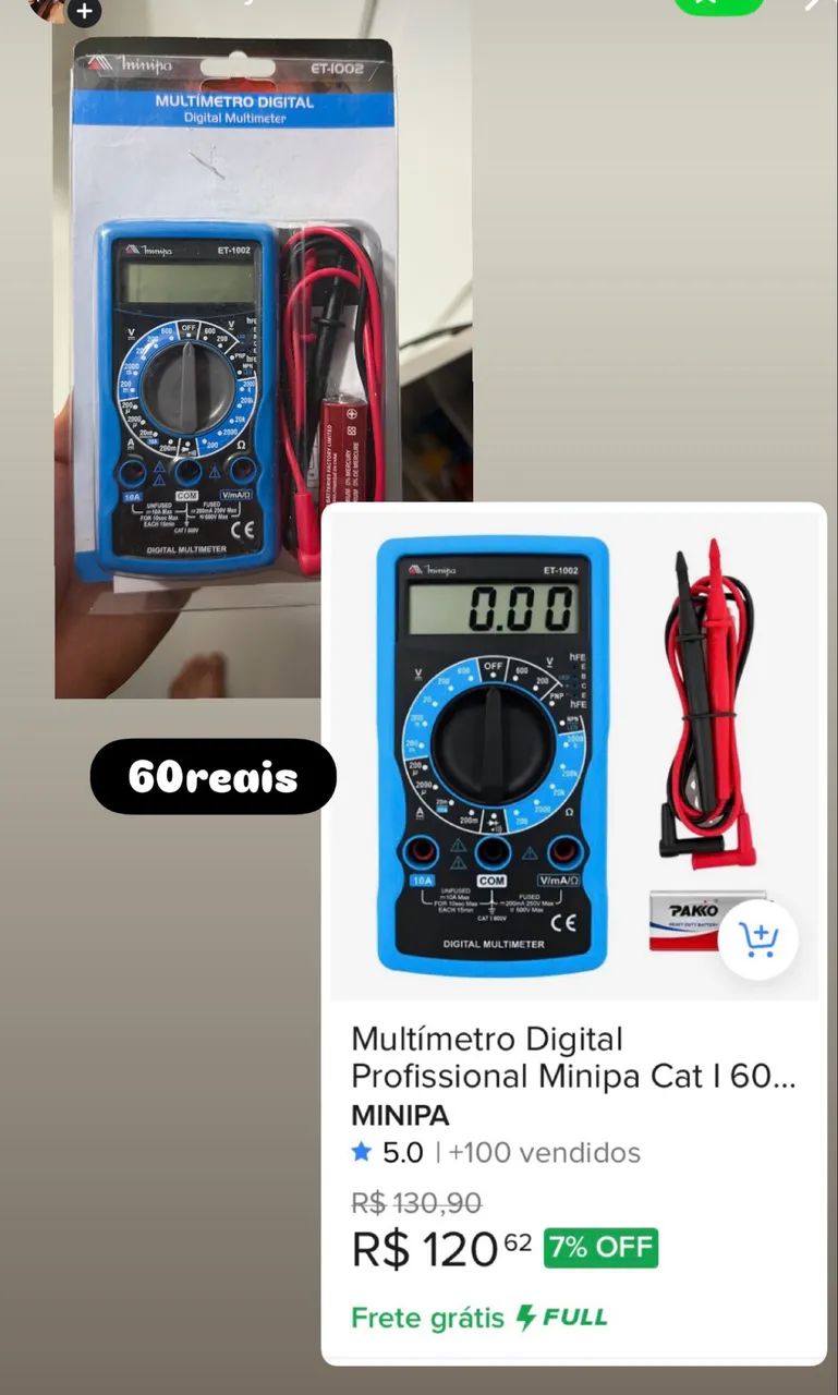 Multimetro Digital Minipa Et-1002 Original - Foto 3