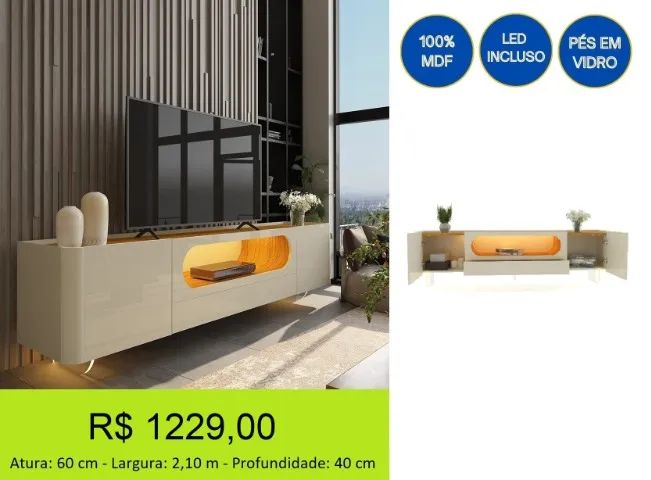 Rack com pés de vidro - Ultra moderno 