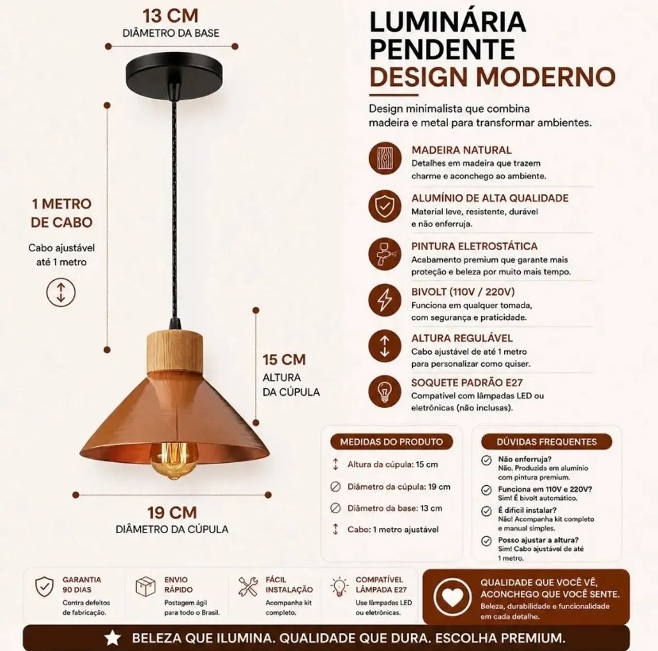 Kit com 2 luminária lindas / instalado  - Foto 3