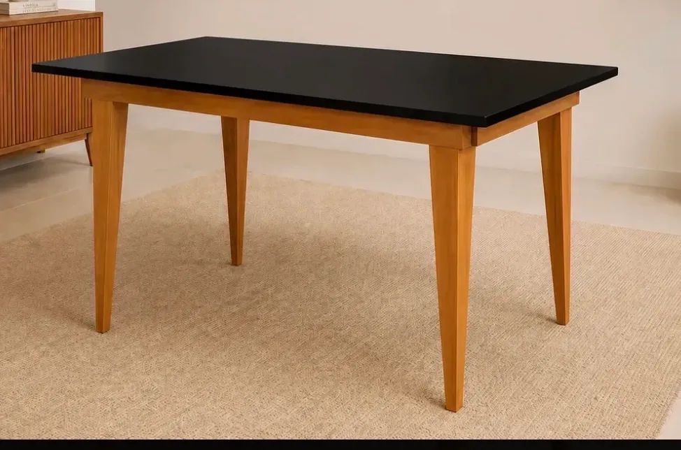 Conjunto de mesa com canto alemão reto e duas cadeiras - Foto 3