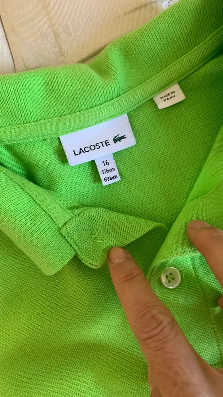 Polo Lacoste verde infantil