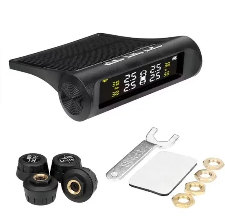 Monitor de Pressão dos Pneus TPMS Solar 4 Sensores Externos para Carro Moto - Foto 4