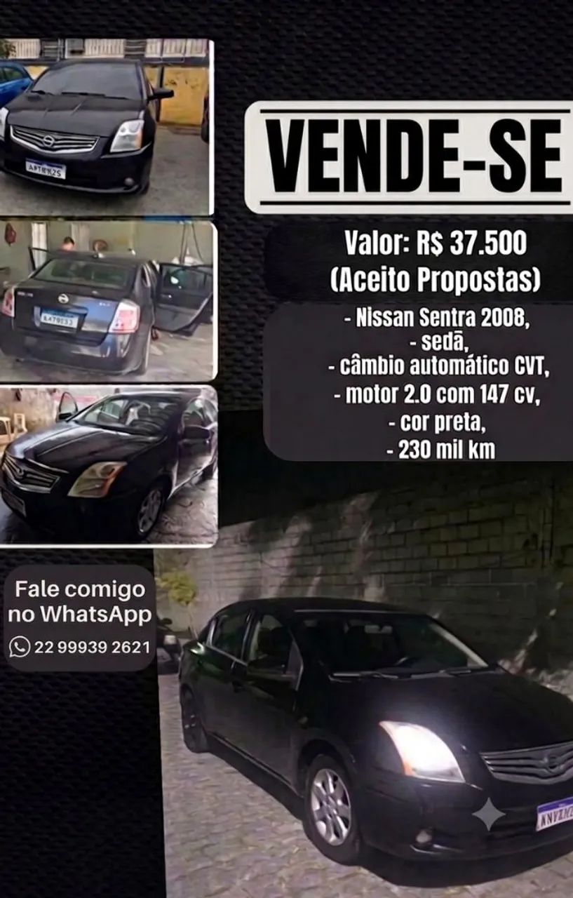 Nissan Sentra Sentra S 2.0/ 2.0 Flex Fuel 16V Aut. 2008