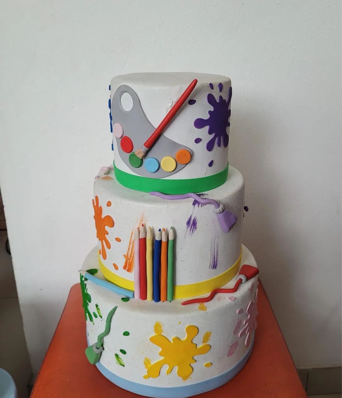 Bolo Fake Pintando o 7 | Escolar | Cores | Tinta