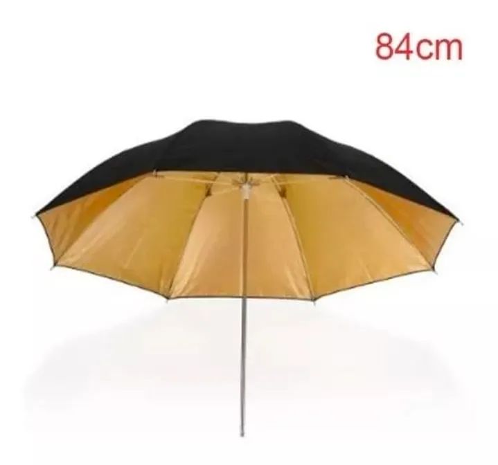 Sombrinha rebatedora dourada 84cm para estudio fotografico 