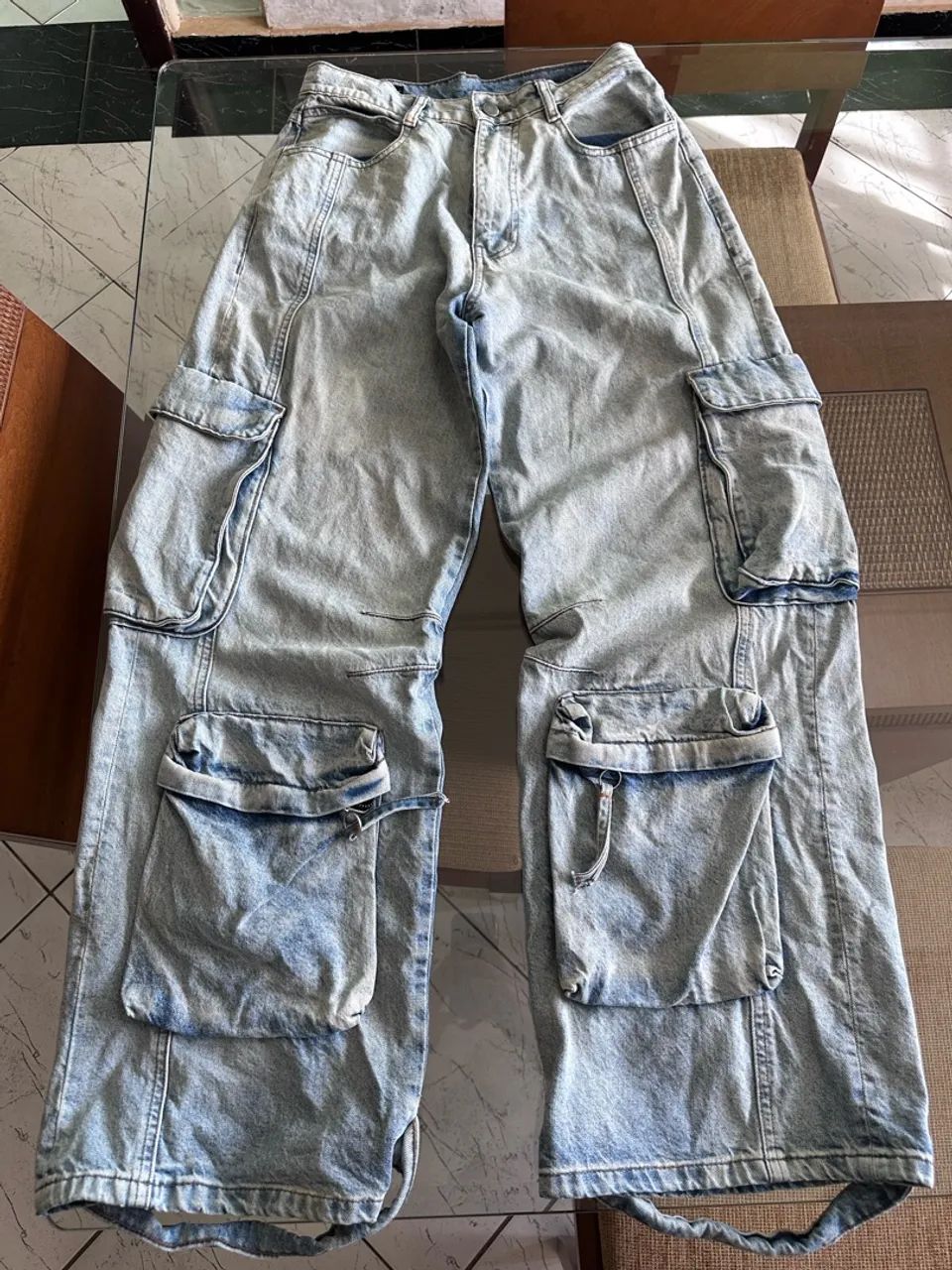Calça cargo jeans da Zara - Foto 3