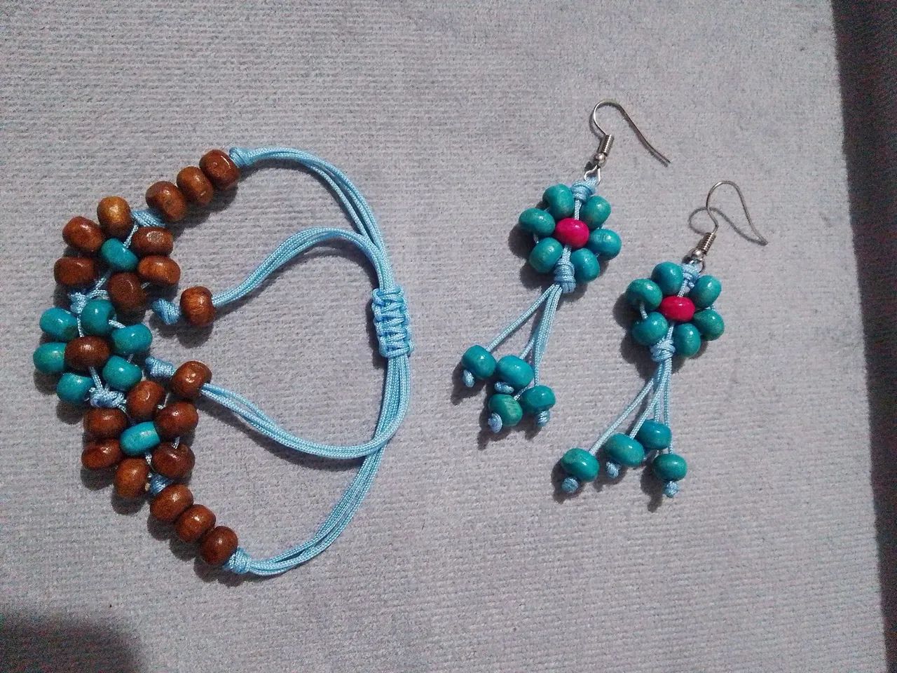 Kit de pulseira e brinco Boho Artesanal  - Foto 3