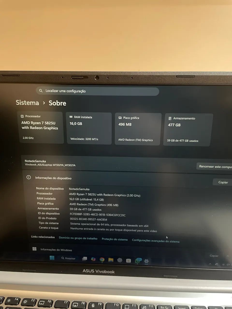 NOVO | Notebook ASUS Vivobook 15 Ryzen 7 ? 16GB RAM / 512GB SSD / Windows 11 - Foto 6