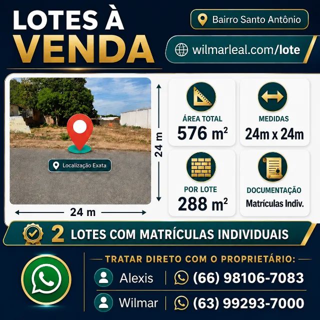 Lote setor santo antonio 576m2