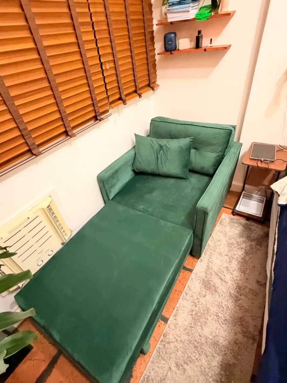 VENDO - POLTRONA RETRÁTIL VERDE-ESMERALDA | ESTILO CHAISE - Foto 2