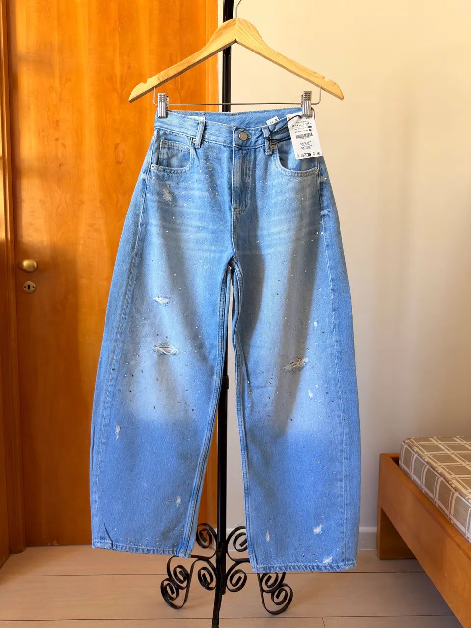 zara | calça jeans azul claro (nova)  - Foto 5