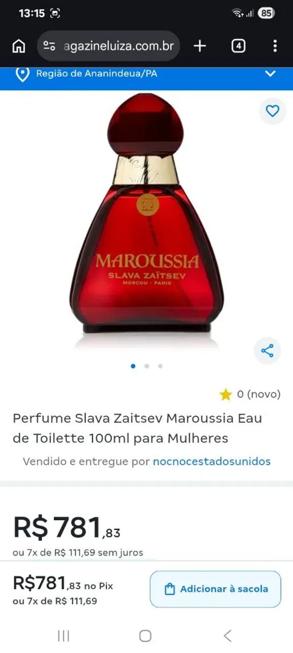 Perfume importado MAROUSSIA 100 ml - Foto 2