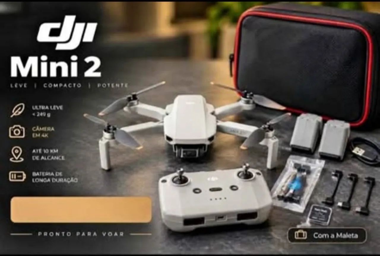 Drone DJI Mini 2 com Maleta e Acessórios